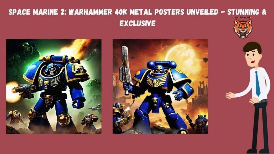 An imaginary image of artificial intelligence inspired by Space Marine 2 Warhammer 40k Metal Posters