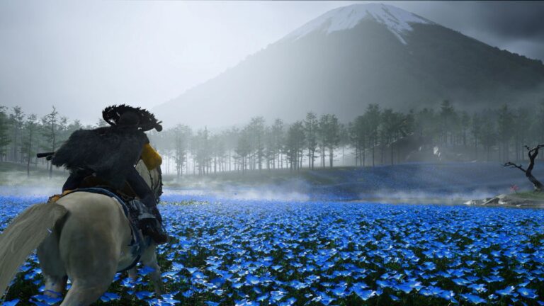 A foggy view of the hidden beach near Mount Yotei.